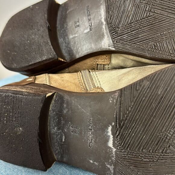 Clocharme Italian Leather Brown Tan Side Zip Ankle Boots Size 7 - Picture 7 of 9